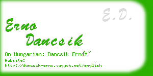 erno dancsik business card